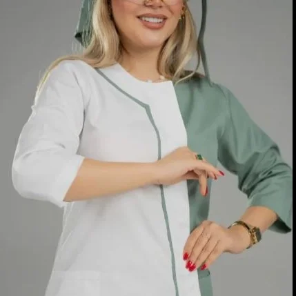 اسکراب پزشکی 2 رنگ سدری سفید — تصویر ۵