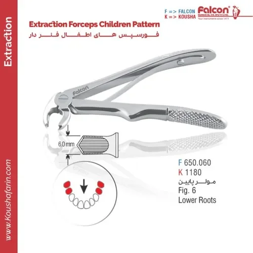 فورسپس مولر پایین اطفال // Fig. 6 // فالکن | کوشا