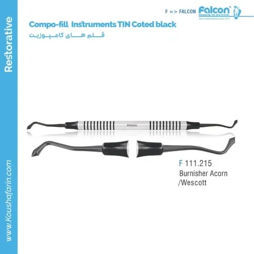 قلم کامپوزیت Burnisher Acorn / Wescott TIN Coted Black // فالکن