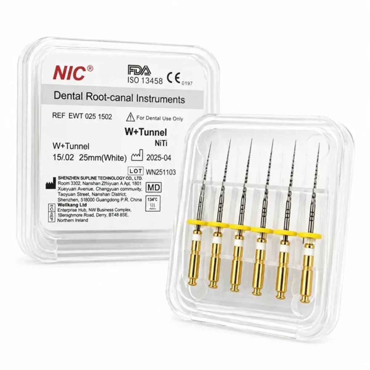 پث فایل روتاری 2% گلد رسیپروکال (25mm) NIC W+ TUUNEL