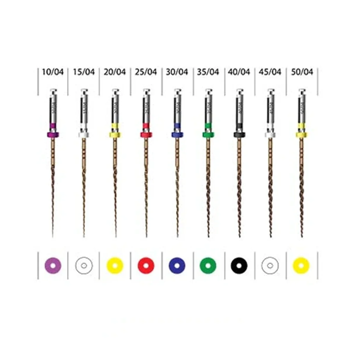 فایل روتاری طلایی تیپر ثابت 4% طولIncidental 25mm