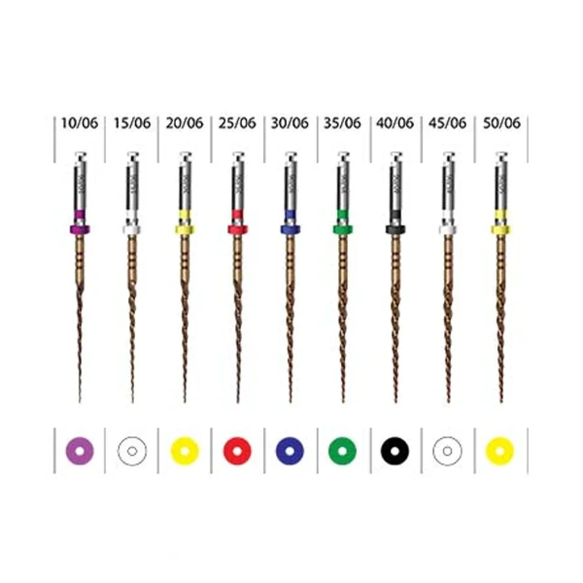 فایل روتاری طلایی تیپر ثابت 6% طول 25mm Incidental