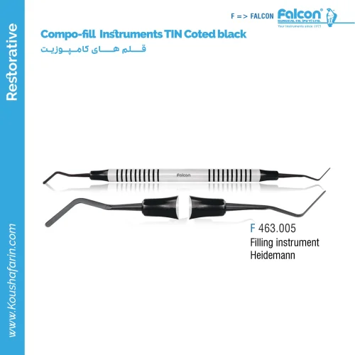 قلم کامپوزیت تیتانیومی مشکی Falcon - (Filling Instrument Heidemann)