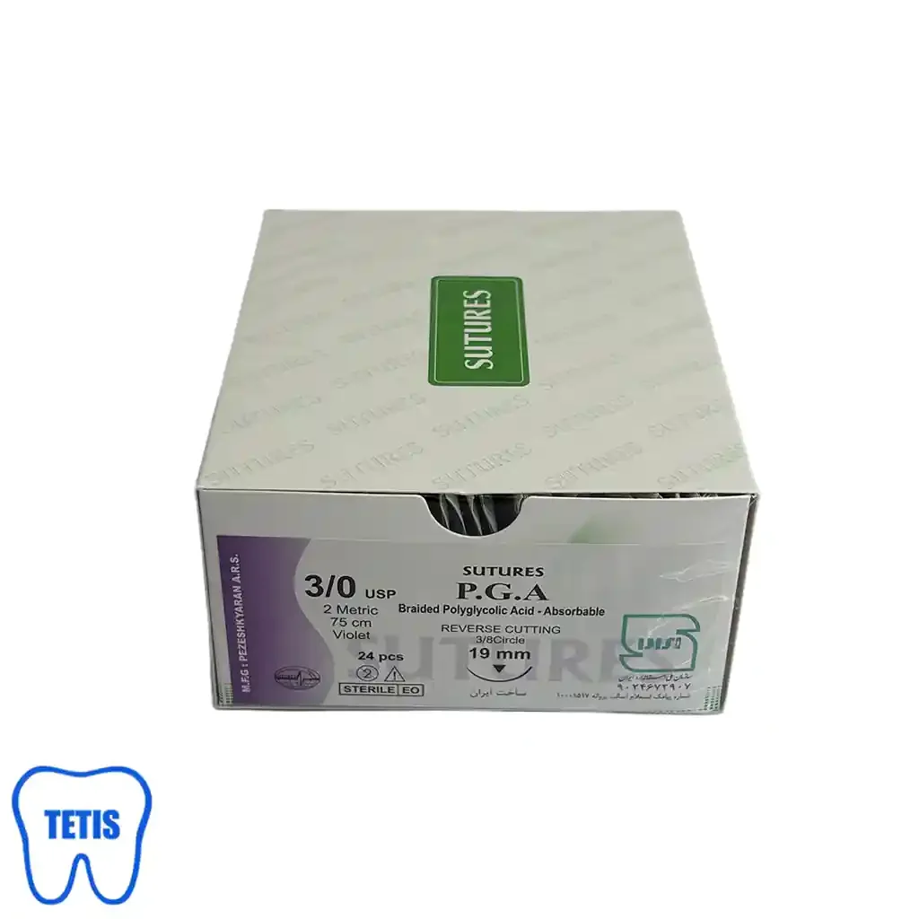 نخ بخیه P.G.A سوچرز 3/0 با سوزن 19 — تصویر ۲