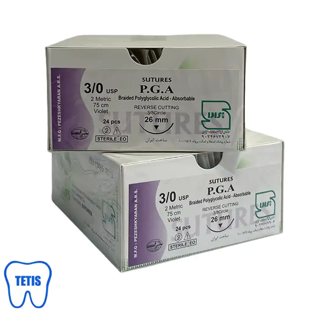 نخ بخیه P.G.A سوچرز 3/0 با سوزن 26