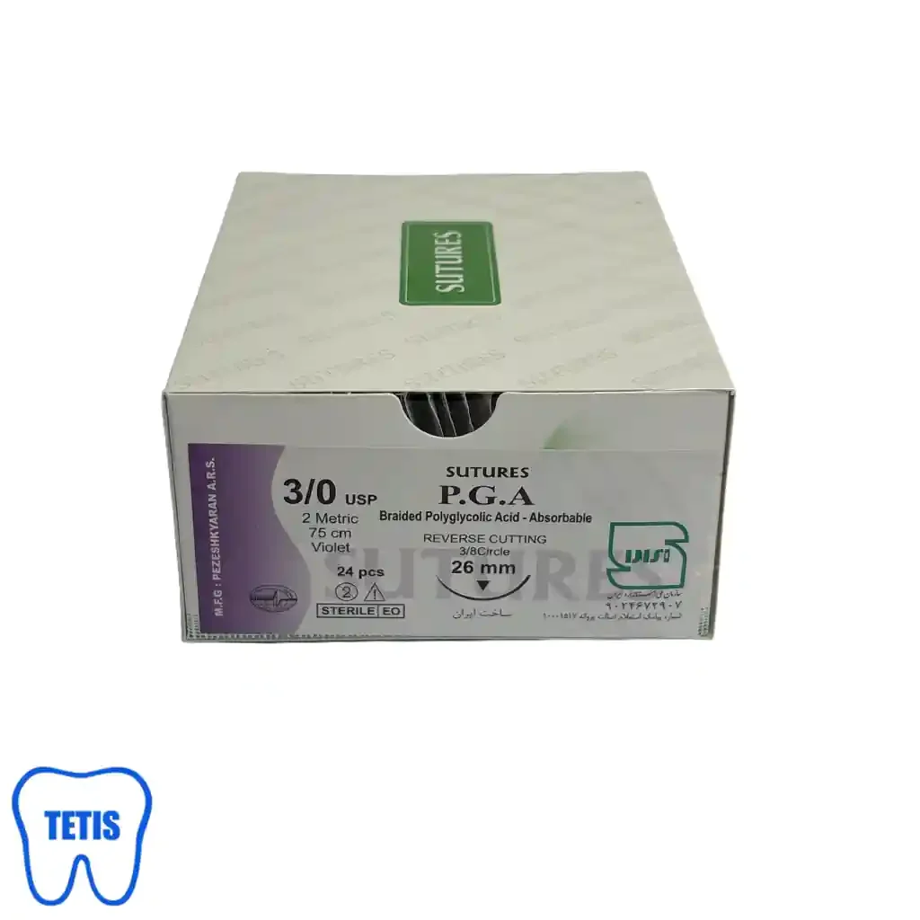 نخ بخیه P.G.A سوچرز 3/0 با سوزن 26 — تصویر ۳