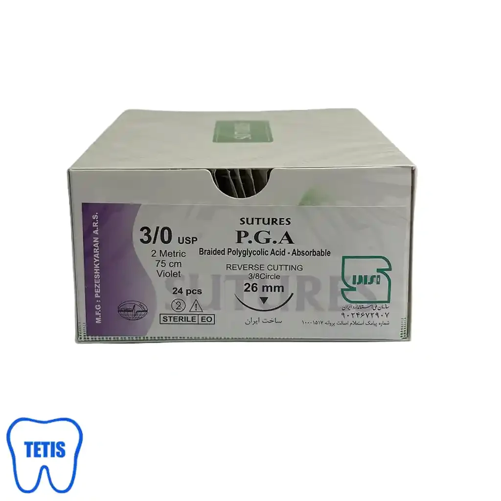 نخ بخیه P.G.A سوچرز 3/0 با سوزن 26 — تصویر ۴
