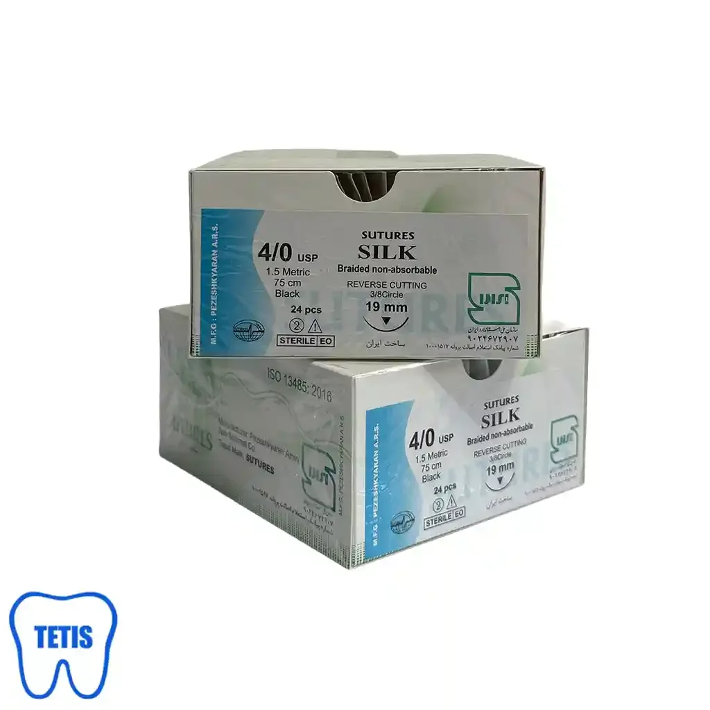نخ بخیه سیلک سوچرز 4/0 با سوزن 19