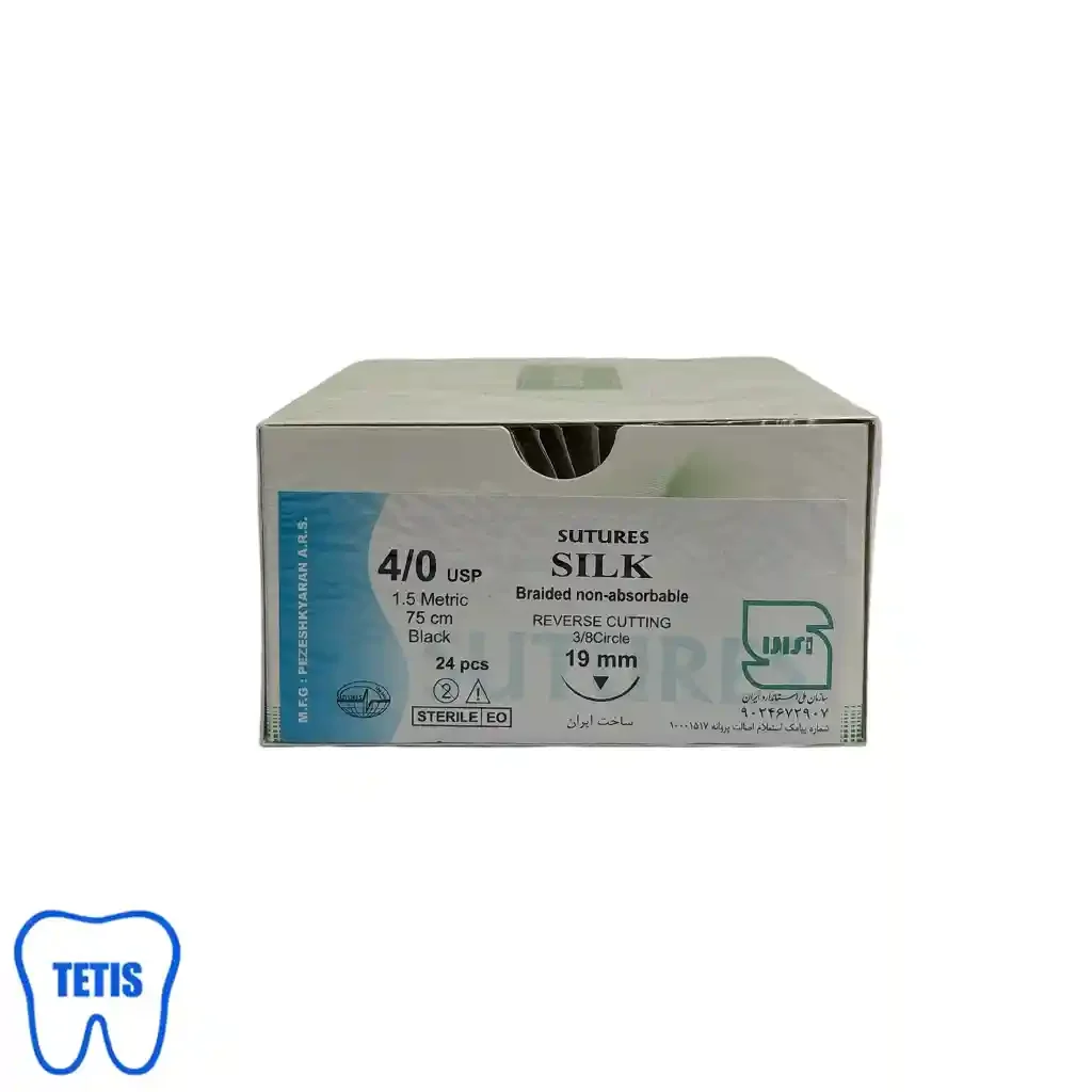 نخ بخیه سیلک سوچرز 4/0 با سوزن 19 — تصویر ۲